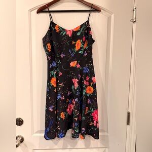 Old Navy L Black Dress with Multicolor Floral Design adjustable straps